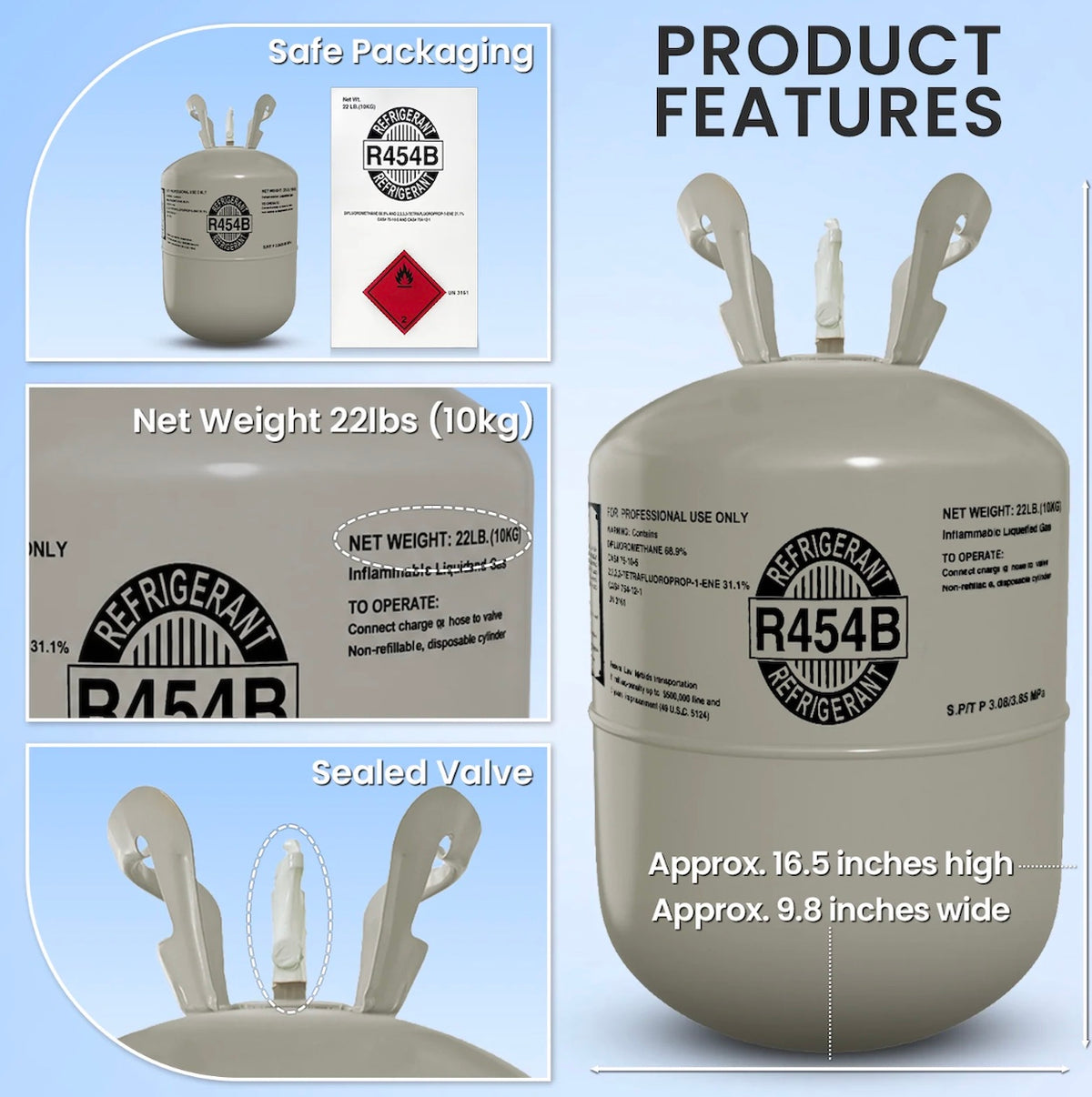 R454B compatible HVAC or refrigeration equipment