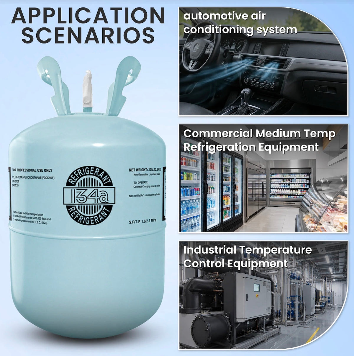 R134A refrigerant cylinder